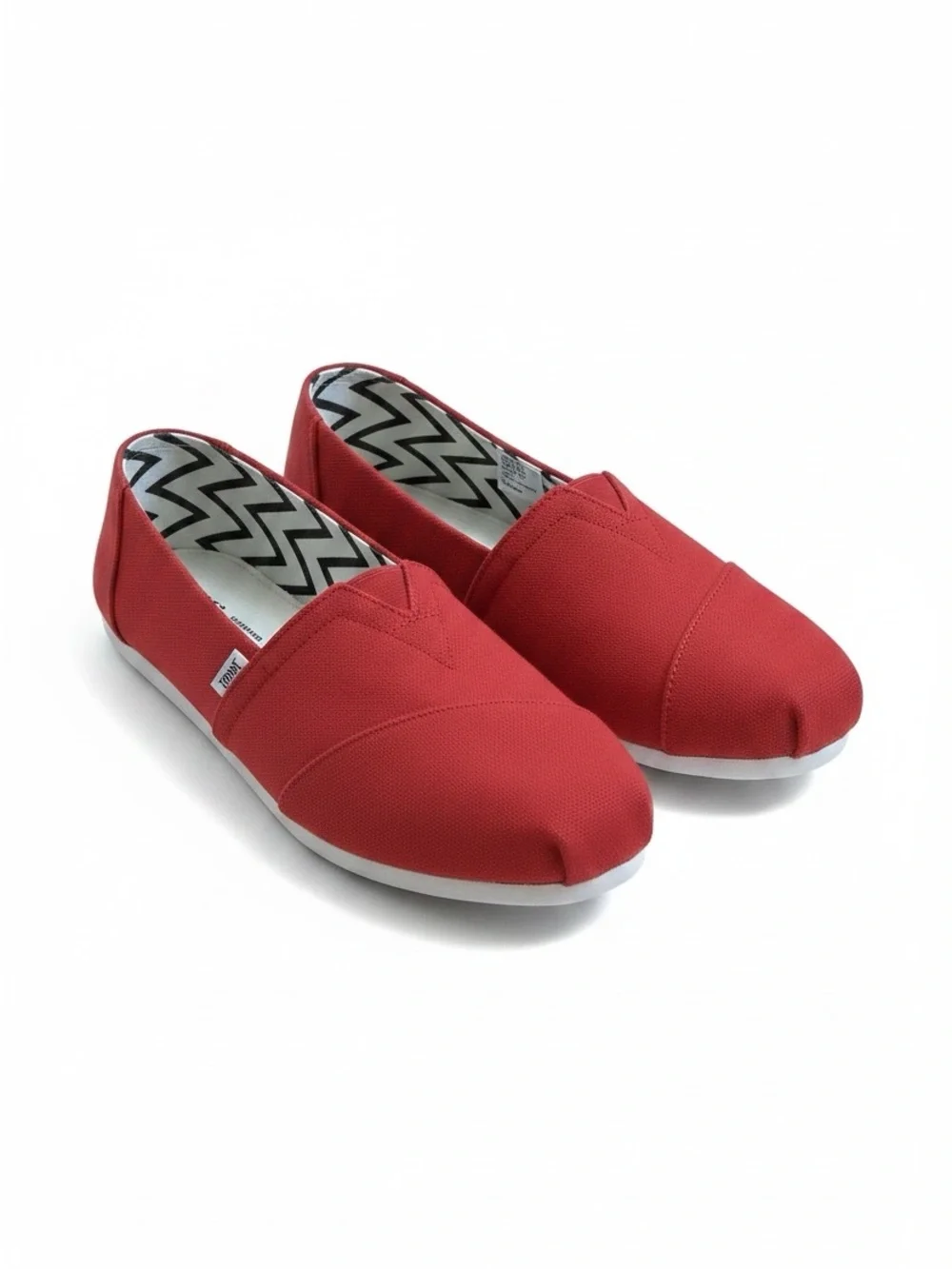 Toms Red Canvas Slip-On Loafers
